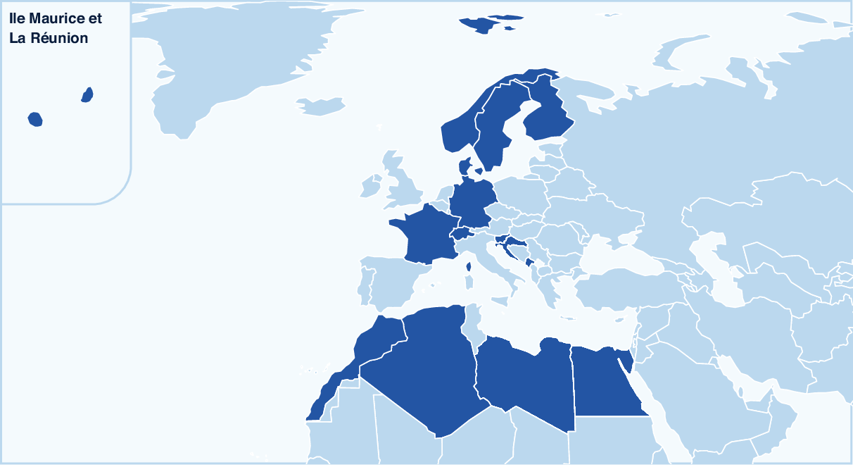 Page "Nos Distributeurs" : Carte de l'Europe et de l'Afrique du Nord